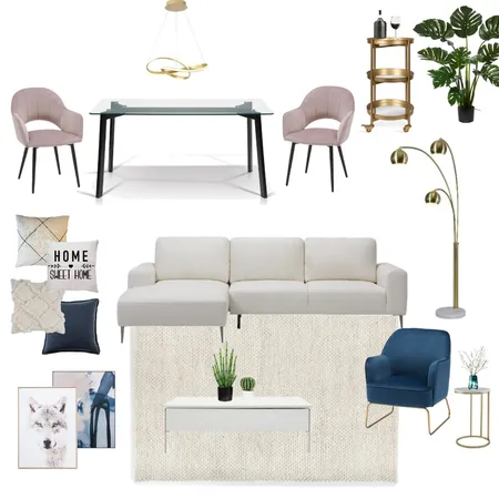 Living + Dining 40 Interior Design Mood Board by Carolina Nunes on Style Sourcebook