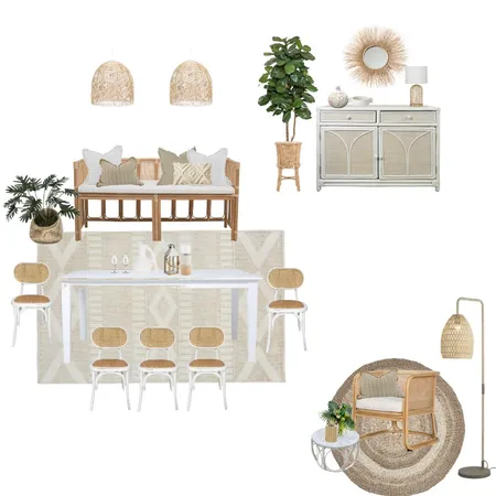 Boho Neutral Dining space Interior Design Mood Board by MelissaKW on Style Sourcebook