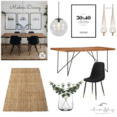 Black, White and Wood Dining Interior Design Mood Board by Interior Styling on Style Sourcebook
