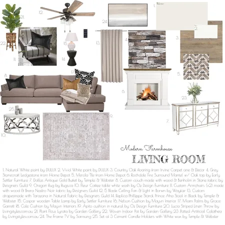 LIVING ROOM SAMPLE BOARD Interior Design Mood Board by moniquezander on Style Sourcebook