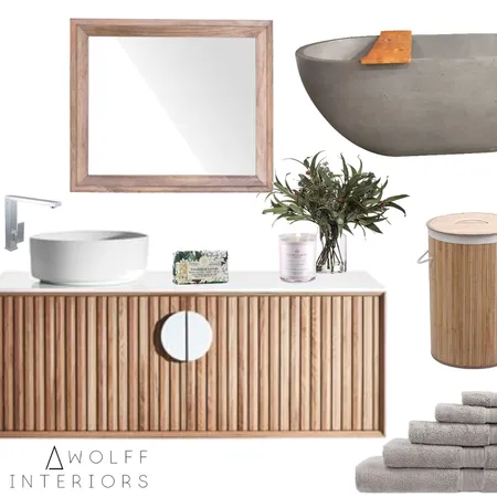 Nautral & Raw Bathroom Interior Design Mood Board by awolff.interiors on Style Sourcebook