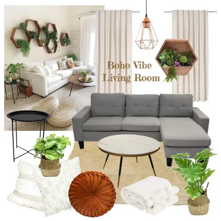 Boho Vibe Living Room Interior Design Mood Board by Prahasti on Style Sourcebook