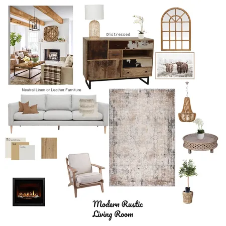 Modern Rustic Living Room Interior Design Mood Board by Liezlvh on Style Sourcebook