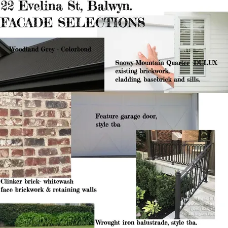 facade 22 Evelina St, Balwyn Interior Design Mood Board by FionaGatto on Style Sourcebook