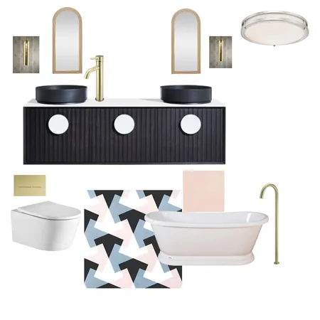 dark luxury bathroom Interior Design Mood Board by 3 Boxes on Style Sourcebook