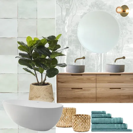 blue bathroom Interior Design Mood Board by Plants By Bela on Style Sourcebook