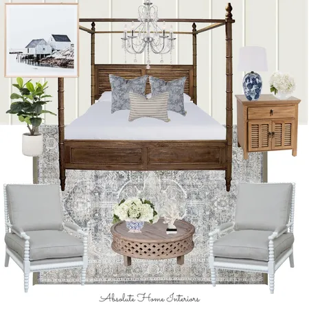 hamptons bedroom Interior Design Mood Board by Absolute Home Interiors on Style Sourcebook