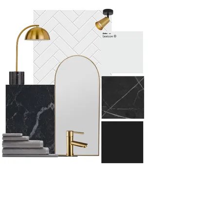 black and gold bath Interior Design Mood Board by innerplaces on Style Sourcebook