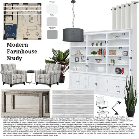 modern farmhouse study Interior Design Mood Board by mambro on Style Sourcebook