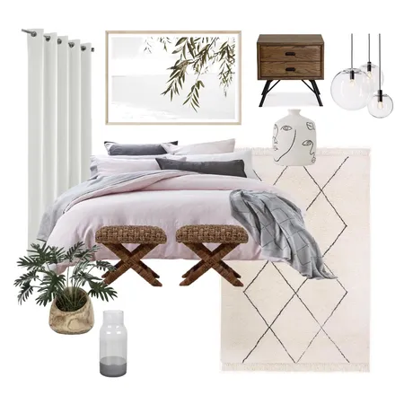 Coastal Boho Bedroom Interior Design Mood Board by mellowery on Style Sourcebook