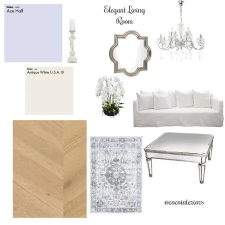 Purple Elegant Living Room Interior Design Mood Board by Coco Interiors on Style Sourcebook