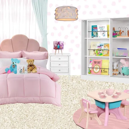 Girl's Blush Bedroom Interior Design Mood Board by fsclinterior on Style Sourcebook