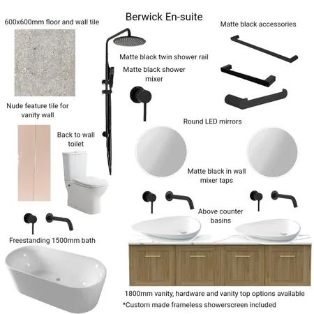 Berwick En-suite Interior Design Mood Board by Hilite Bathrooms on Style Sourcebook