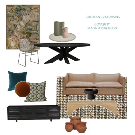 AM BUILD LIVING / DINING Interior Design Mood Board by Briana Forster Design on Style Sourcebook