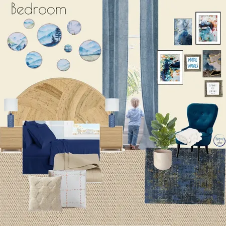 Royal Blue bedroom Interior Design Mood Board by Spaces&You on Style Sourcebook