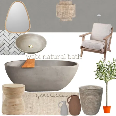 wabi natural bathroom Interior Design Mood Board by Babaloe Interiors on Style Sourcebook