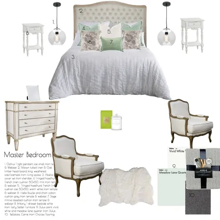 Master Bedroom Interior Design Mood Board by tee-tee on Style Sourcebook
