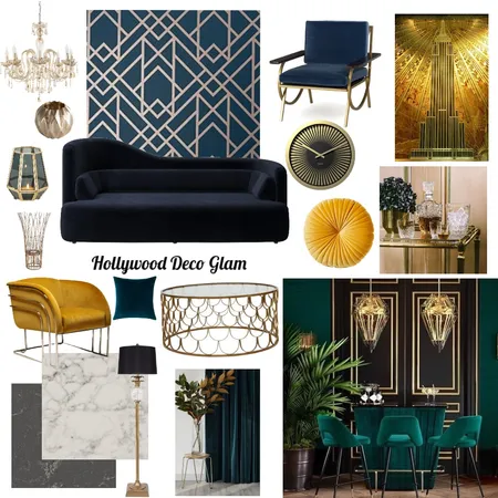 Hollywood Deco Glam Interior Design Mood Board by juleslove on Style Sourcebook