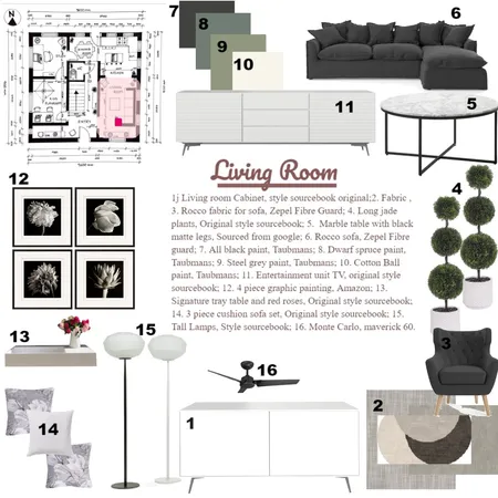 Living Room Interior Design Mood Board by shubhangi2305 on Style Sourcebook