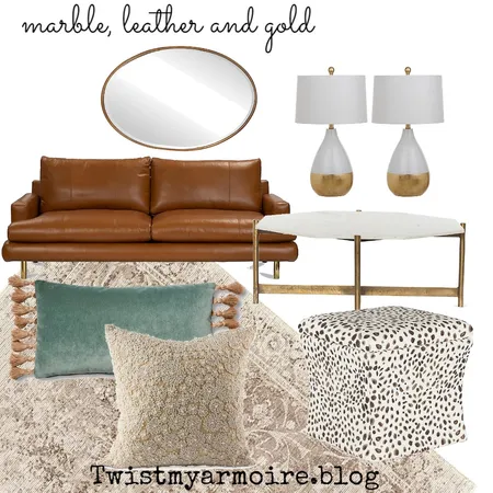 marble, leather and gold Interior Design Mood Board by Twist My Armoire on Style Sourcebook