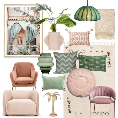 Sage & Blush Moroccan Interior Design Mood Board by Studio Cloche on Style Sourcebook