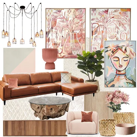 Shades of Peach and Pink Interior Design Mood Board by gpluswho on Style Sourcebook