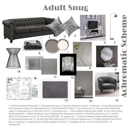 Achromatic Adult Snug Interior Design Mood Board by JayresDesign on Style Sourcebook