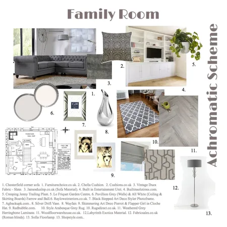 Family Room Interior Design Mood Board by JayresDesign on Style Sourcebook