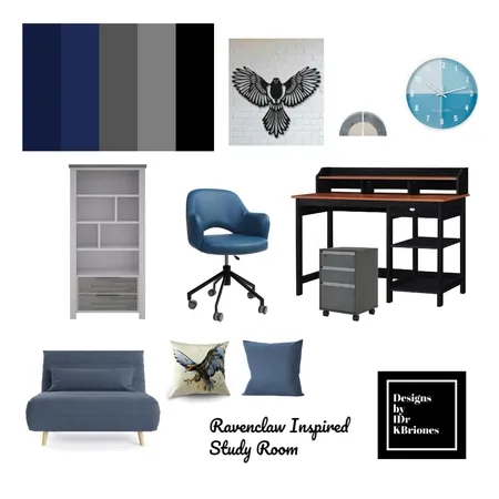 Ravenclaw Inspired Study Room Interior Design Mood Board by KB Design Studio on Style Sourcebook