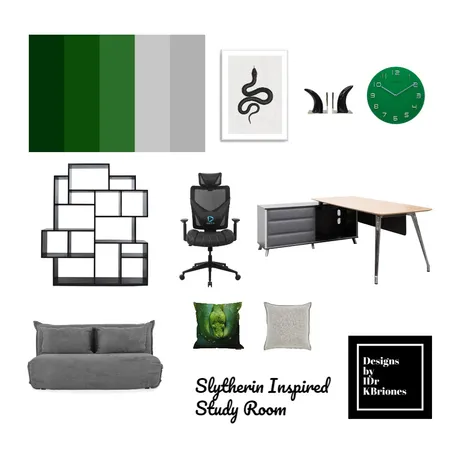 Slytherin Inspired Study Room Interior Design Mood Board by KB Design Studio on Style Sourcebook