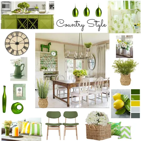 Country style with green island Interior Design Mood Board by Giang Nguyen on Style Sourcebook