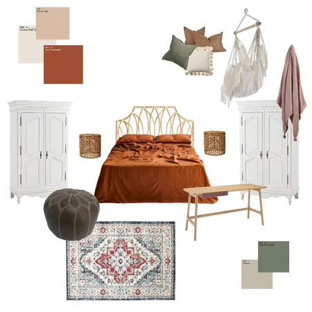 boho master bedroom Interior Design Mood Board by indigo collier on Style Sourcebook