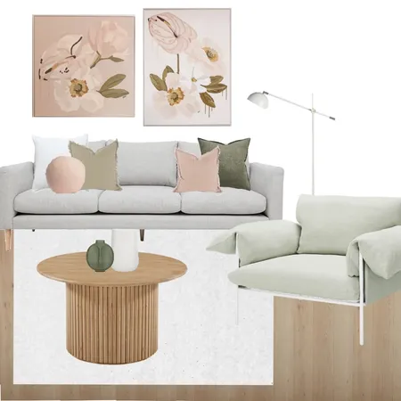 Sage & Dusty Pink Living Room Interior Design Mood Board by co_stylers on Style Sourcebook