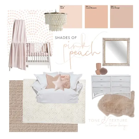 Shades of Pink & Peach - Nursery Interior Design Mood Board by Tone & Texture Interior Design on Style Sourcebook
