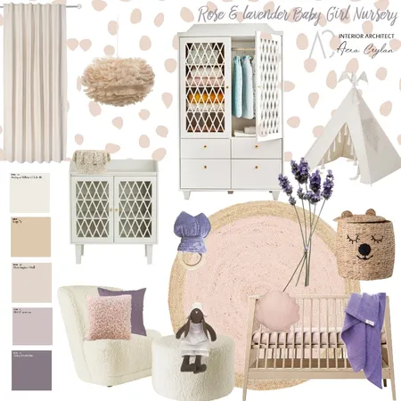 Rose & Lavender Baby Girl Nursery Interior Design Mood Board by AC Interıors on Style Sourcebook