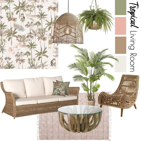 Tropical Living Room Interior Design Mood Board by dinamorcos on Style Sourcebook