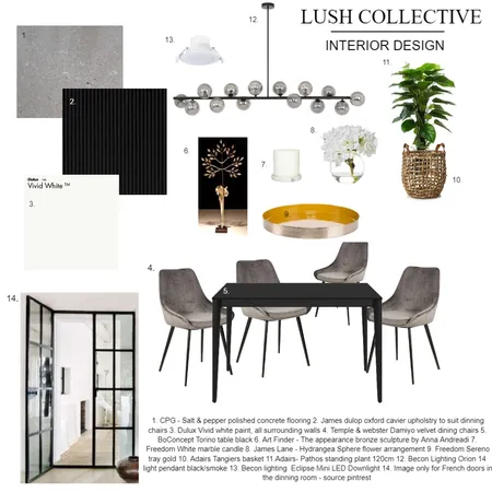 Module 9 - Dinning room sample board Interior Design Mood Board by Shaecarratello on Style Sourcebook