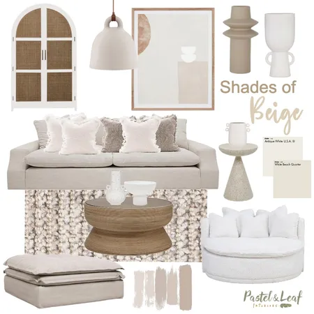 Beige Living Interior Design Mood Board by Pastel and Leaf Interiors on Style Sourcebook