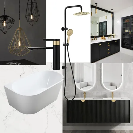 Black and Gold Bathroom Interior Design Mood Board by shesgotstyle on Style Sourcebook