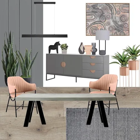 Pink and grey dining Interior Design Mood Board by 81onthehill on Style Sourcebook