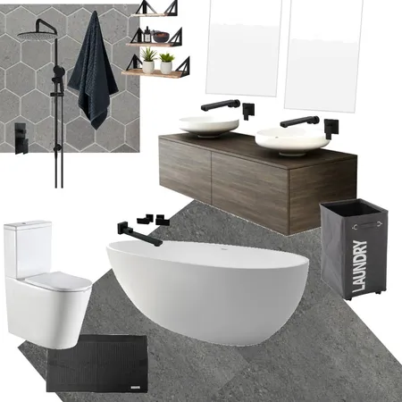 dark bathroom Interior Design Mood Board by terriburns on Style Sourcebook