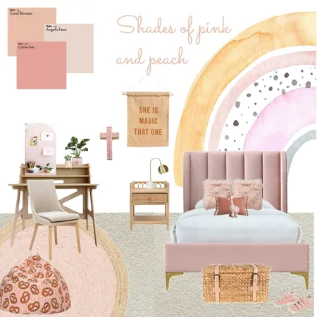Girls room (shades of pink and peach) Interior Design Mood Board by The Creative Advocate on Style Sourcebook