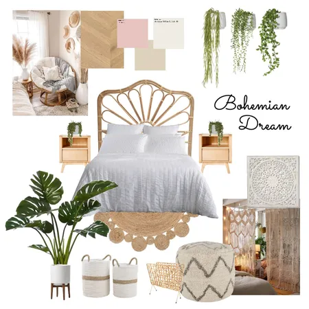 Boho Bedroom Interior Design Mood Board by studiojasmine_ on Style Sourcebook