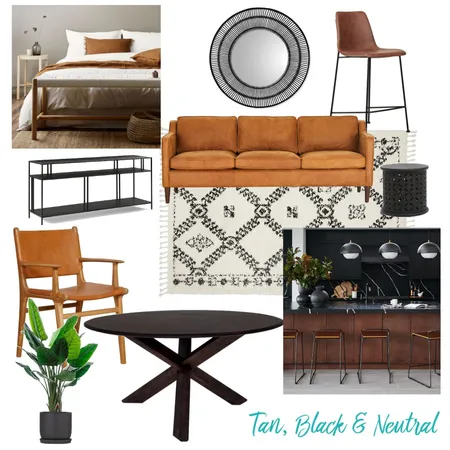 Tan black and neutral Interior Design Mood Board by The Ginger Stylist on Style Sourcebook