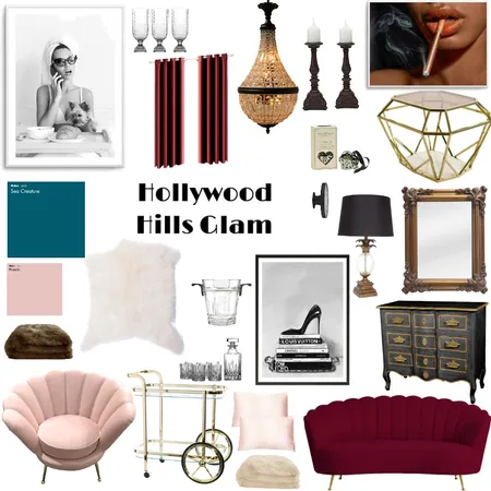 Hollywood Glam Interior Design Mood Board by emilyking on Style Sourcebook