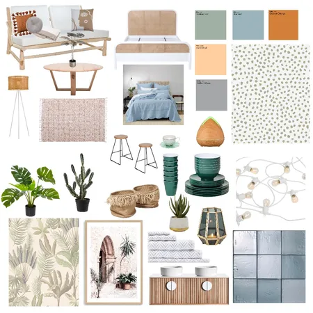 Modern Bohemian Interior Design Mood Board by HAILEY.M.BROOKS on Style Sourcebook