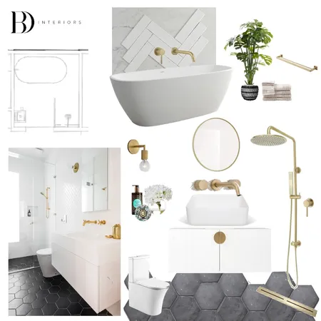 Bathroom - Black & Gold Interior Design Mood Board by bdinteriors on Style Sourcebook