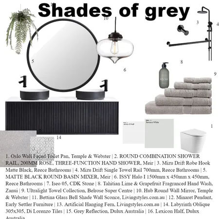 shades of grey bathroom Interior Design Mood Board by Miranda_Elise on Style Sourcebook