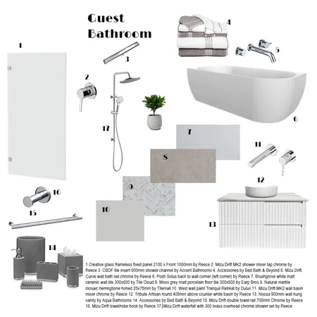 Guest Bathroom Redesign Interior Design Mood Board by kathleen.jenkinson on Style Sourcebook