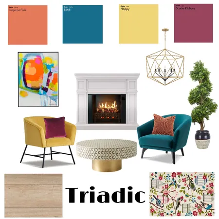 Triadic Interior Design Mood Board by Mary Helen Uplifting Designs on Style Sourcebook
